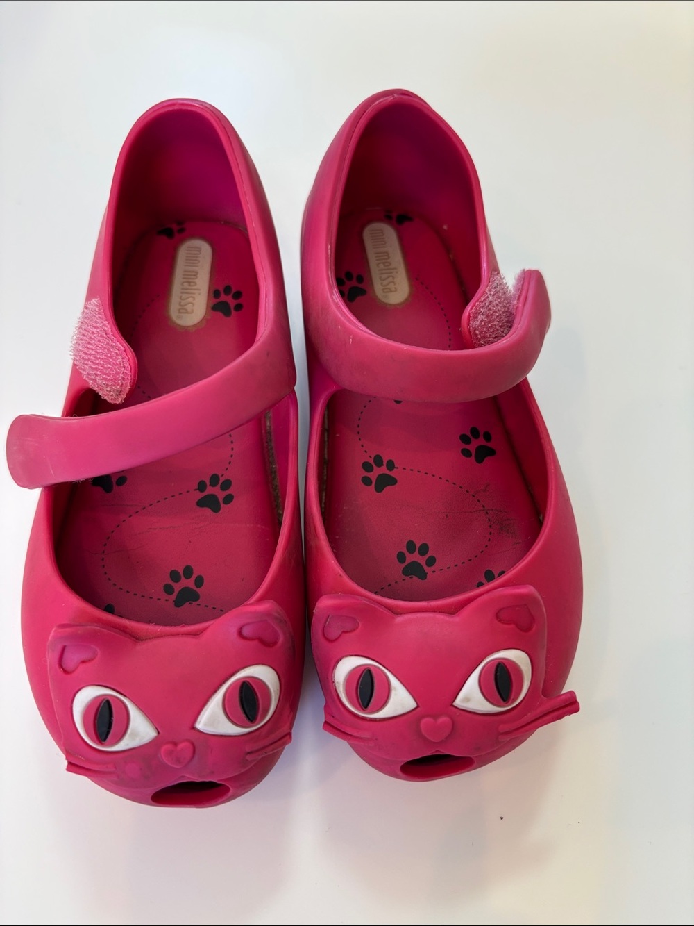 Melissa Kids Hot Pink Cat Mary Jane Sandals